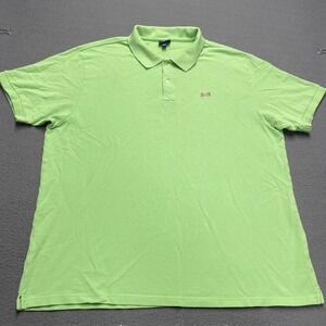 VTG Le Tigre Polo Shirt Mens 3XL Green Classic Pique 100% Cotton Tiger Logo y2k